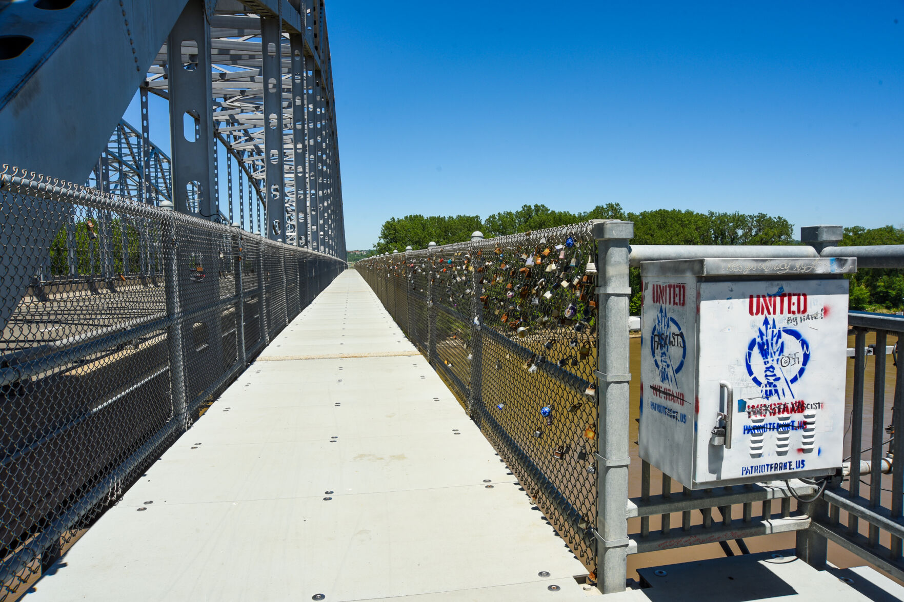 IMAGE: Graffiti supporting white nationalist group removed from Jefferson City bridge